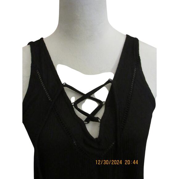 Black Statement Tank with Dressy Vibe – Size Small - Picture 2 of 5
